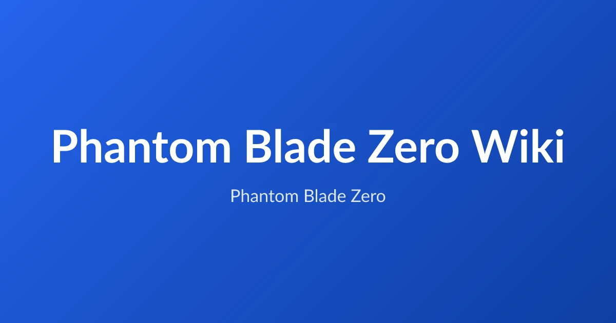 Phantom Blade Zero game artwork